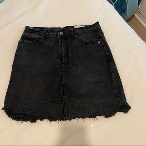 Black jean miniskirt